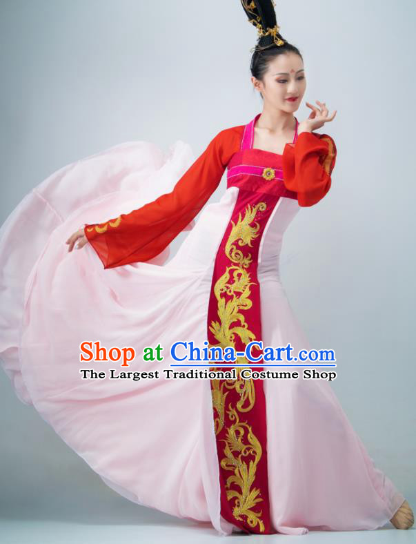 Chinese Hanfu Dance Clothing Stage Performance Costume Women Group Dance Dress Classical Dance Garment