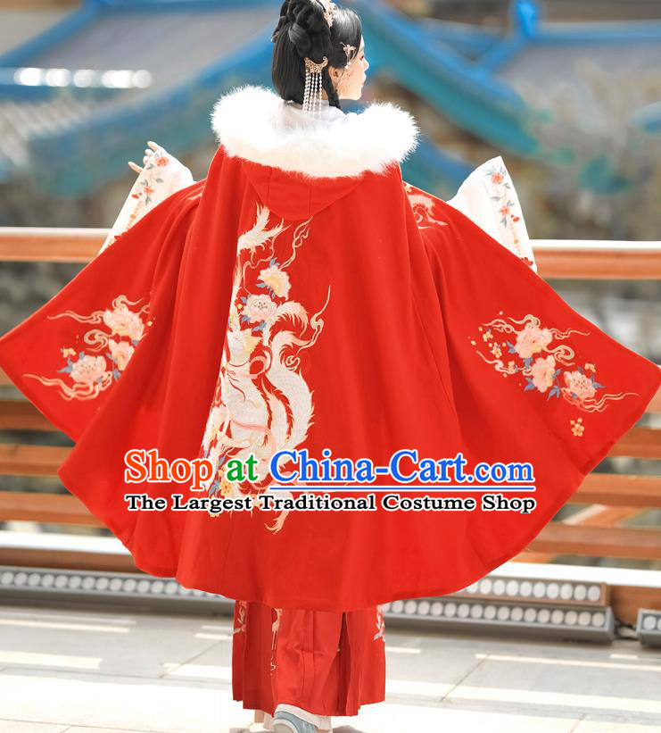 Traditional Ancient Chinese Female Costume Woolen Blue and White