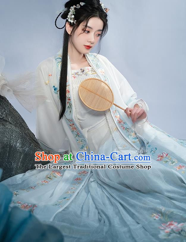 Chinese Song Dynasty Noble Lady Garment Costumes Ancient Female Clothing Traditional Hanfu Beizi Dresses