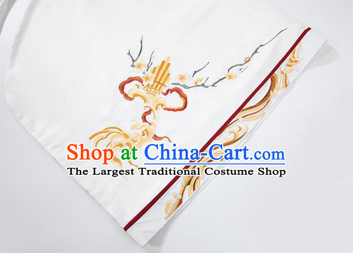 Chinese Ancient Royal Prince Clothing Traditional White Hanfu Dress Jin Dynasty Noble Childe Garment Costumes
