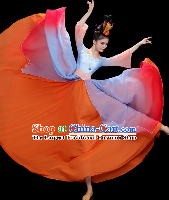 China Stage Performance Garments Classical Dance Clothing Fan Dance Dress Beauty Dance Costume