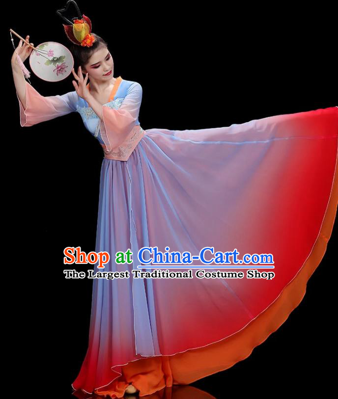 China Stage Performance Garments Classical Dance Clothing Fan Dance Dress Beauty Dance Costume