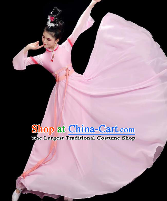 China Han Tang Dance Clothing Classical Dance Pink Dress Fan Dance Costume Stage Performance Garment