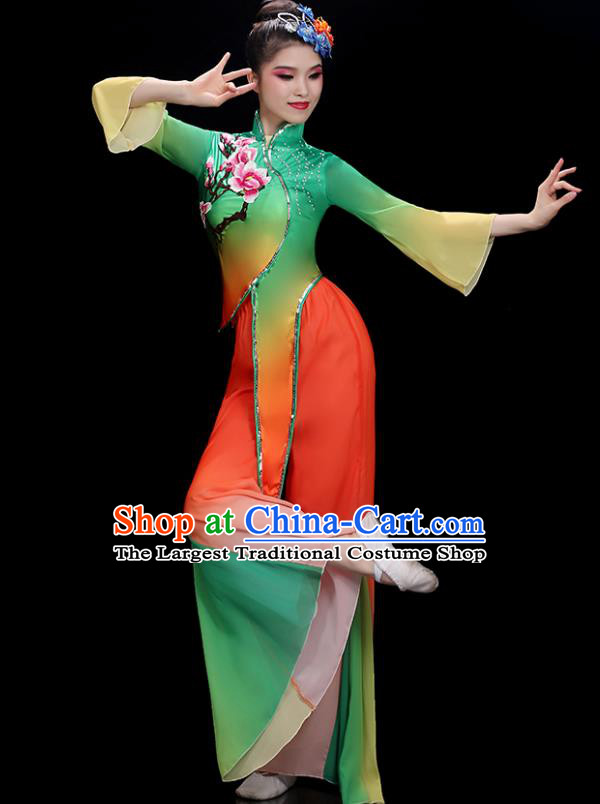 China Fan Dance Costume Stage Performance Garment Folk Dance Clothing Yangko Dance Outfit