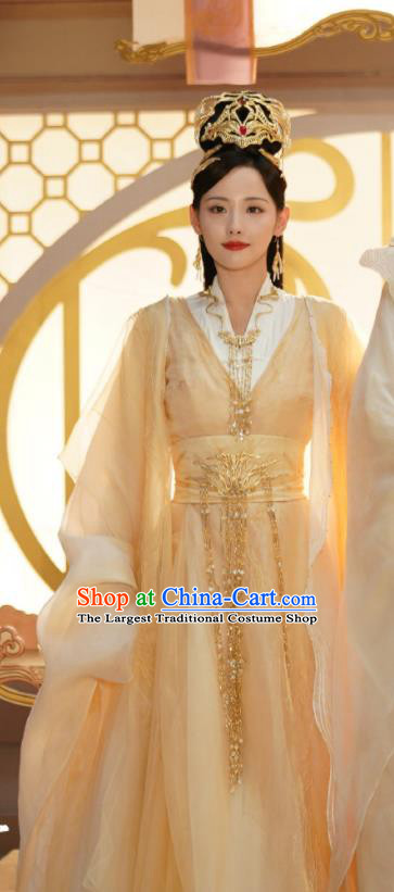 Chinese Xianxia Series Drama Immortal Dress Garments Romance TV Ancient Love Poetry Wu Huan Costumes Ancient Queen Clothing and Headpieces