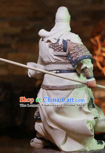 inches Shi Wan Ceramic Guan Yu Figurine Chinese Guan Gong Statue Arts Handmade Porcelain Sculpture