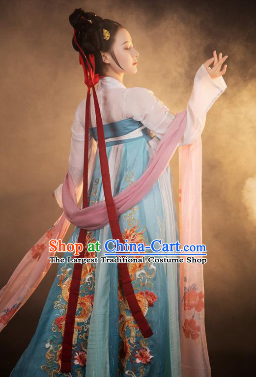 Chinese Traditional Ruqun Hanfu Dress Tang Dynasty Princess Historical Costumes Ancient Goddess Clothing