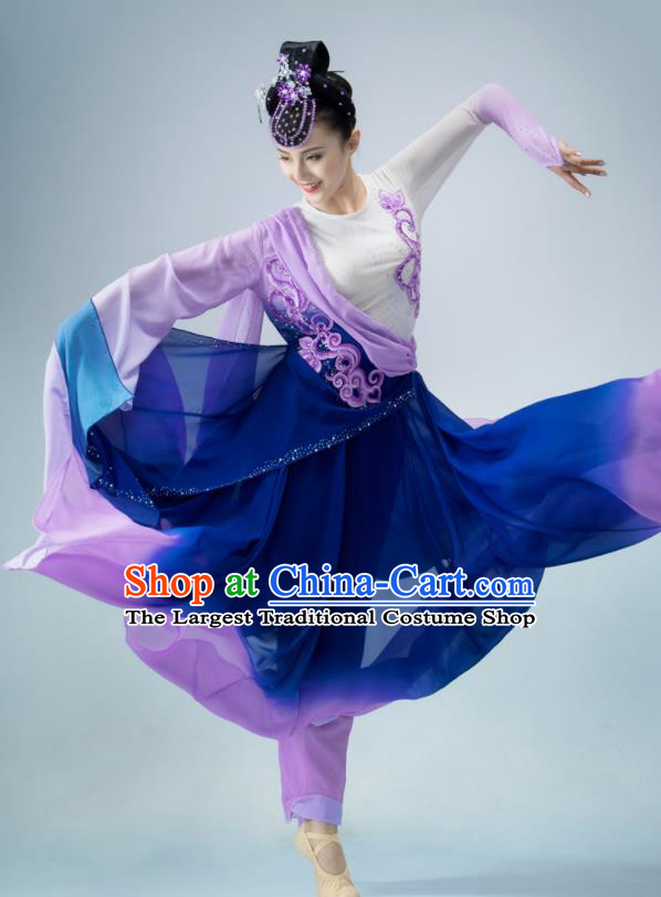 Chinese Classical Dance Costume Han Tang Dance Purple Dress Dance Competition Clothing