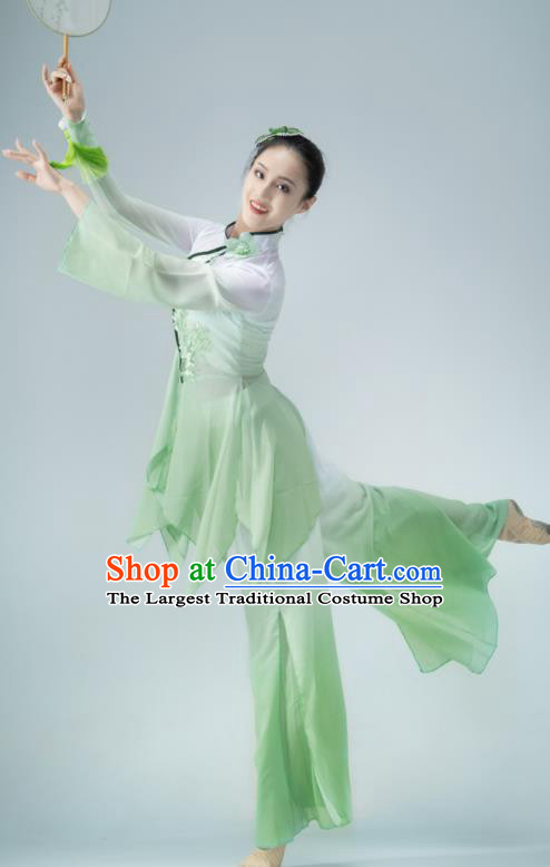 Chinese Yangko Dance Garment Classical Dance Clothing Yangge Performance Costume Women Dance Green Outfit