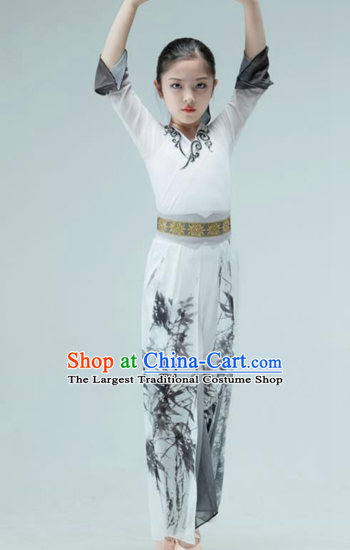Chinese Classical Dance Garment Children Sword Dance Clothing Stage Performance Costume Mang Zhong Dance Ink Painting Outfit