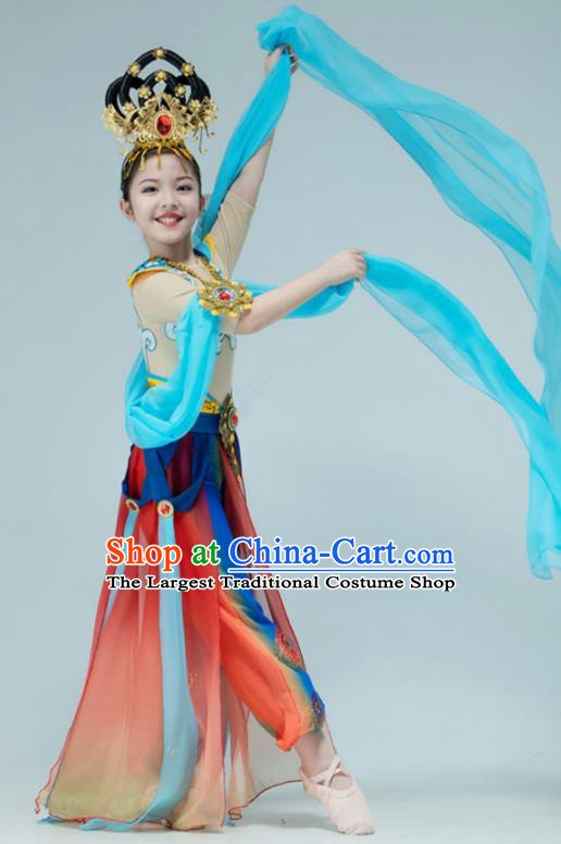 Chinese Dunhuang Flying Apsaras Dance Garment Classical Dance Clothing Stage Performance Costume Children Dance Dress Outfit