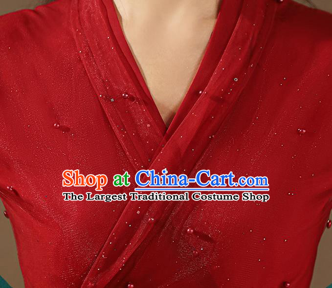 Chinese Ancient Goddess Costumes Traditional Red Hanfu Dress Jin Dynasty Princess Clothing