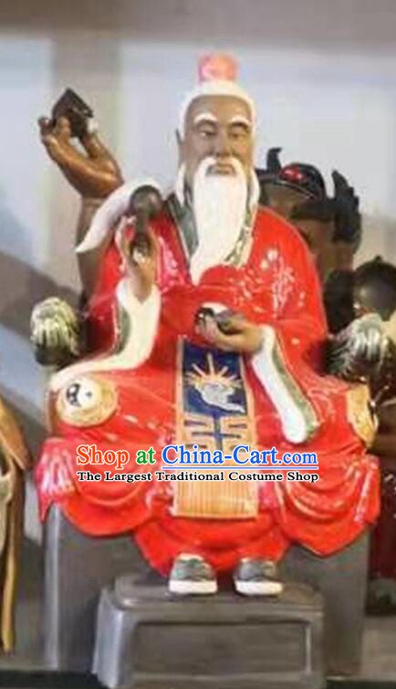 18 inches Tai Shang Lao Jun Statue Handmade Shi Wan Porcelain Arts Chinese Ceramic Lao Zi Craft