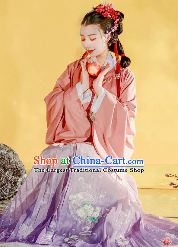 Chinese Historical Costumes Traditional Ming Dynasty Princess Clothing Ancient Young Lady Hanfu Dress