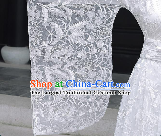 Chinese Traditional Costume Ancient Princess White Dress Clothing