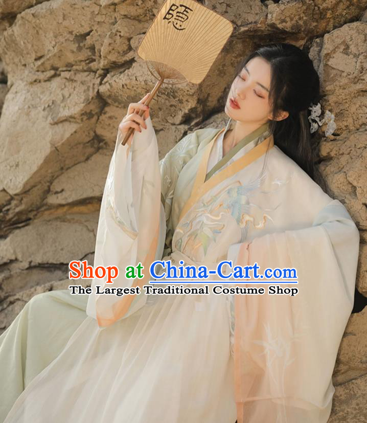 Chinese Jin Dynasty Palace Princess Garment Costumes Traditional Hanfu Clothing Ancient Female Swordsman Dresses