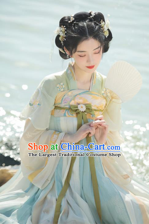 Chinese Ancient Young Lady Dress Tang Dynasty Garment Costumes Traditional Hanfu Clothing