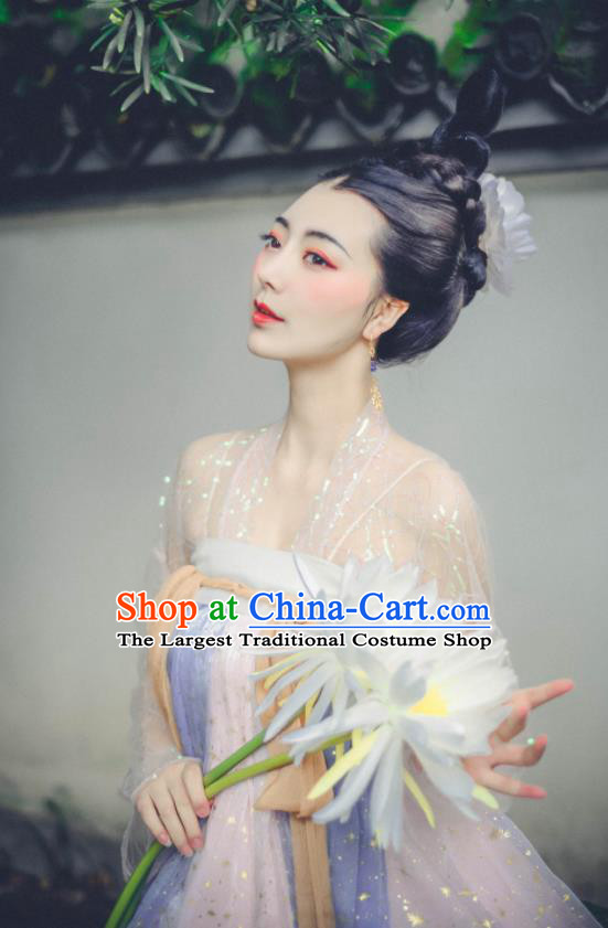 Chinese Ancient Fairy Dress Tang Dynasty Young Women Garment Costumes Traditional Hanfu Clothing