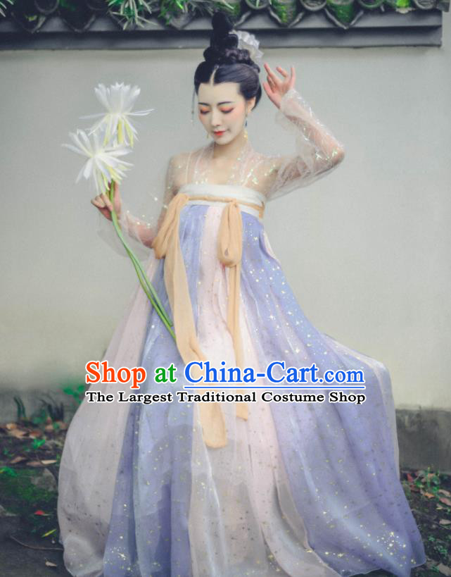 Chinese Ancient Fairy Dress Tang Dynasty Young Women Garment Costumes Traditional Hanfu Clothing