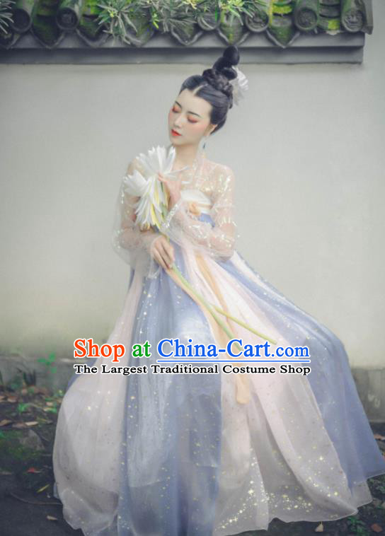 Chinese Ancient Fairy Dress Tang Dynasty Young Women Garment Costumes Traditional Hanfu Clothing