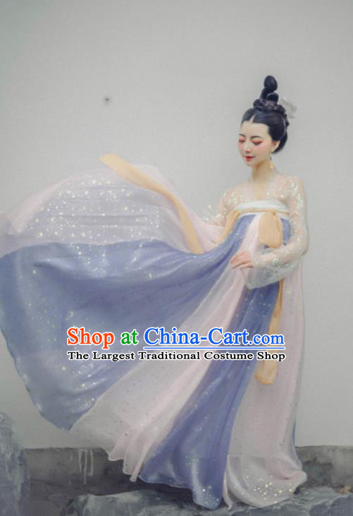 Chinese Ancient Fairy Dress Tang Dynasty Young Women Garment Costumes Traditional Hanfu Clothing