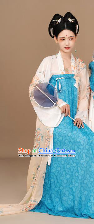 Chinese Tang Dynasty Garment Costume Traditional Embroidered Hanfu Dress Ancient Palace Lady Clothing