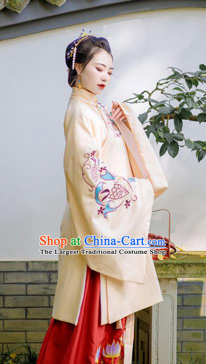 Chinese Traditional Hanfu Dress Ancient Beautiful Woman Clothing Ming Dynasty Princess Garment Costumes