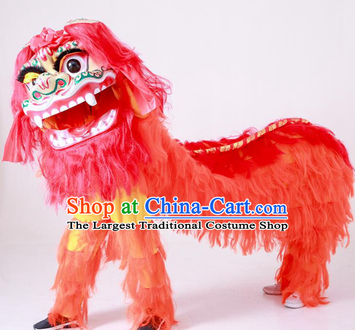 Chinese Lion Dance Costume Top North Lion New Year Red Lion Head Complete Set
