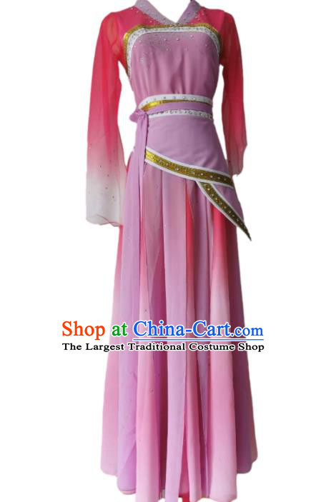Chinese Woman Stage Performance Clothing Classical Dance Pink Dress Fan Dance Garment Costumes