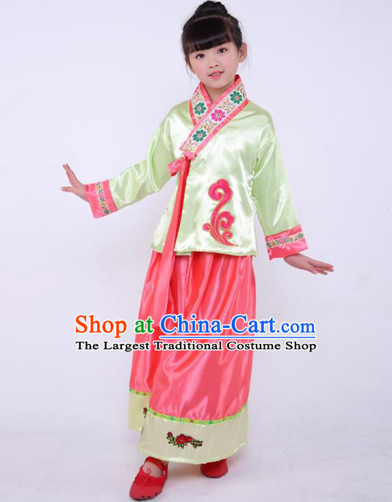 Chinese Chaoxian Nationality Dance Outfit Ethnic Girl Folk Dance Costume Korean Stage Performance Clothing