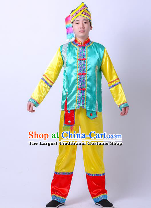 Chinese Kirgiz Nationality Dance Outfit Ethnic Boy Folk Dance Costume Khalkhas Stage Performance Clothing