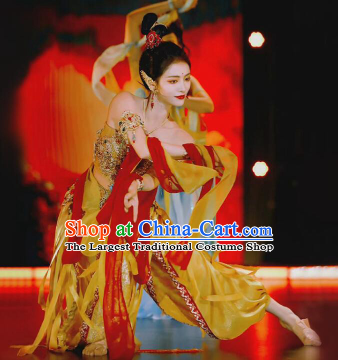 Chinese Dun Huang Flying Apsaras Dance Dress Classical Dance Clothing Handmade Dunhuang Dance Costume