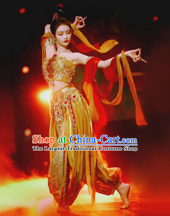 Chinese Dun Huang Flying Apsaras Dance Dress Classical Dance Clothing Handmade Dunhuang Dance Costume