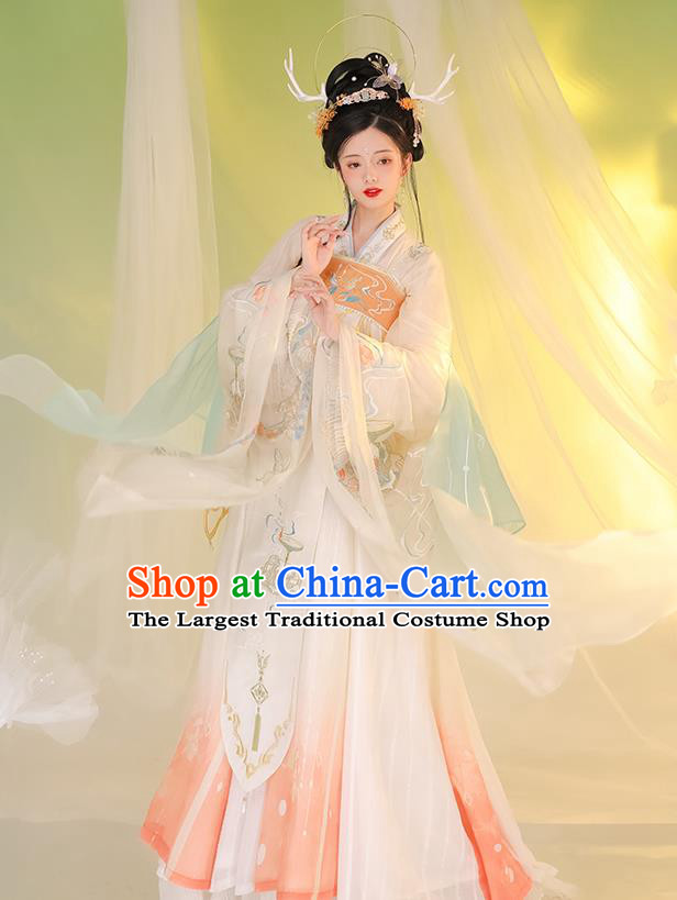 Chinese Ancient Royal Princess Garments Traditional Hanfu Dress Clothing Tang Dynasty Embroidery Historical Costumes