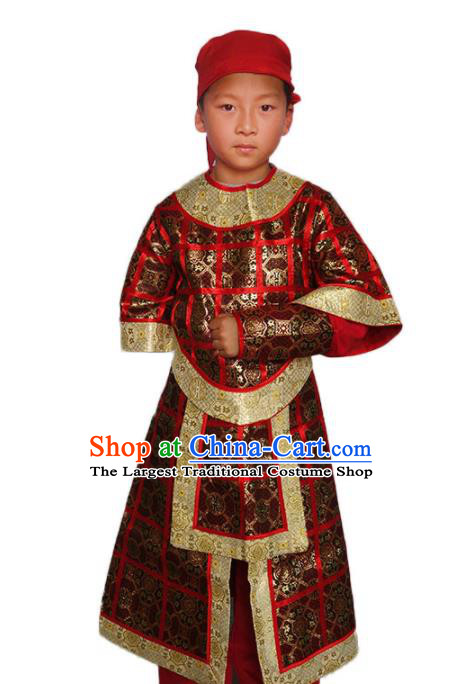 Chinese Ancient General Garment Costumes Traditional Warrior Armor Outfit Song Dynasty Dogface Clothing