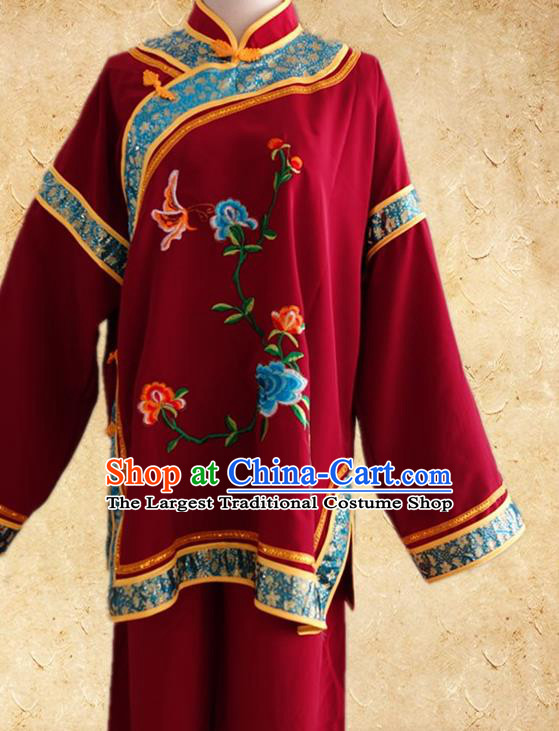 Chinese Qing Dynasty Servant Woman Clothing Ancient Court Mammy Costumes Princess Pearl Mo Mo Rong Garments