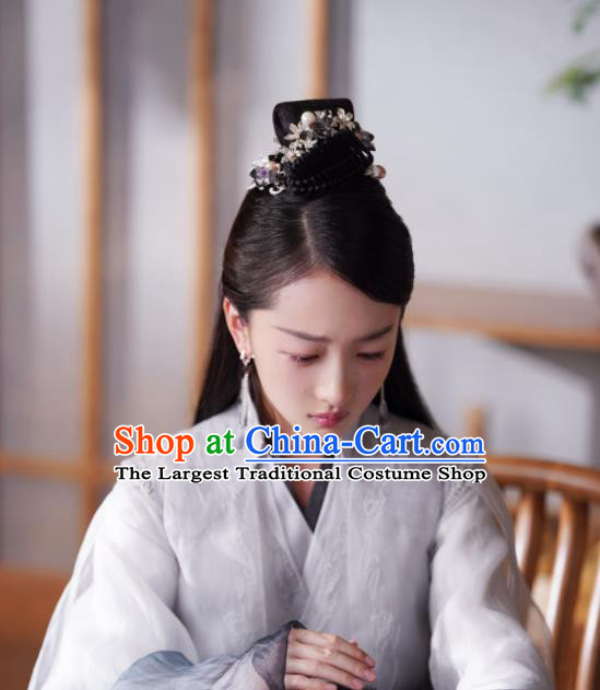 Chinese Ancient Goddess Clothing Drama Love Poetry Shang Gu Grey Dress Xian Xia Swordswoman Garment Costumes