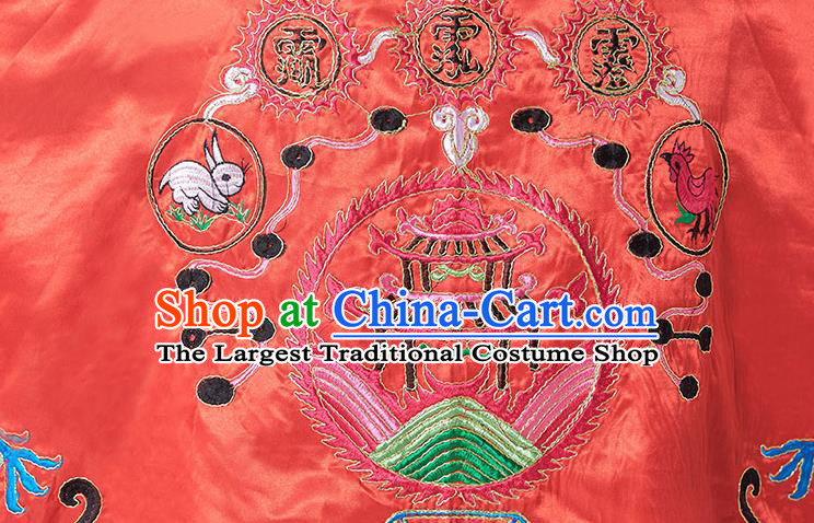 Chinese Embroidered Dragon Robe Priest Master Garment Traditional Taoism Frock Handmade Red Taoist Robe