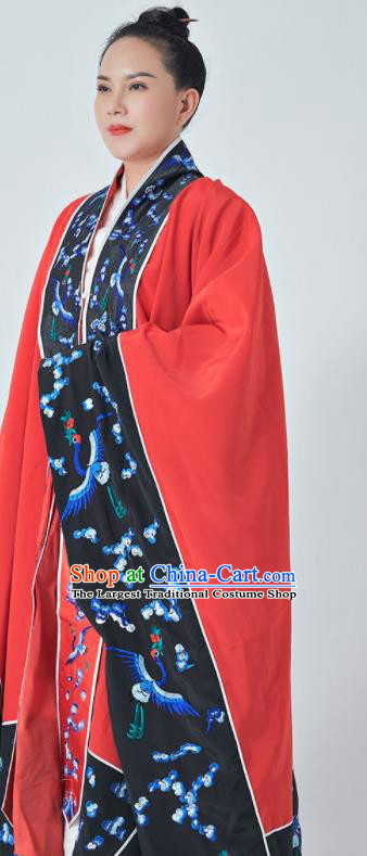 Chinese Taoist Master Costume Traditional Embroidered Red Priest Frock Taoism Ritual Robe San Qing Garment