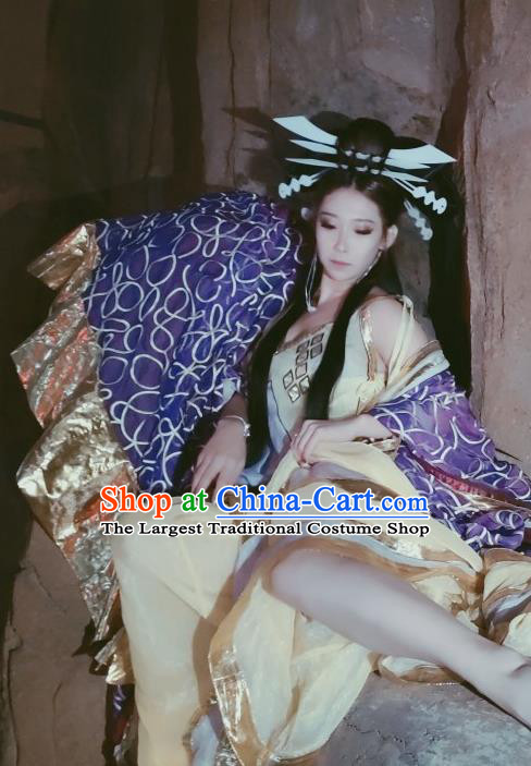 A Chinese Ghost Story Nie Xiao Qian Costumes China Film Ancient Fairy Purple Dress Clothing