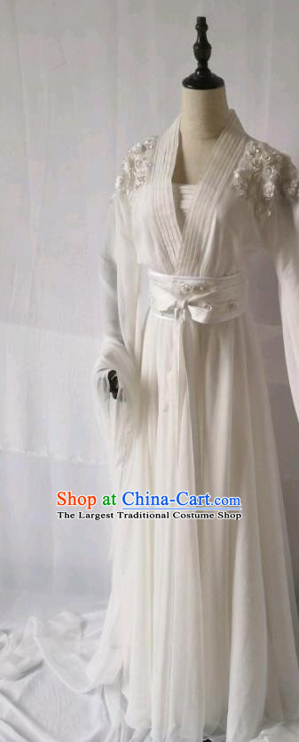 China Ancient Fairy White Dress Clothing Film A Chinese Ghost Story Nie Xiap Qian Garment Costumes