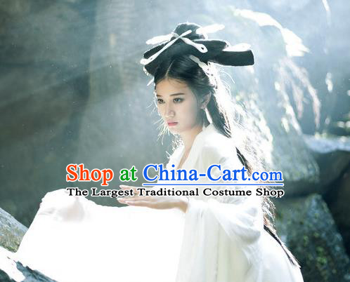 China Ancient Fairy White Dress Clothing Film A Chinese Ghost Story Nie Xiap Qian Garment Costumes