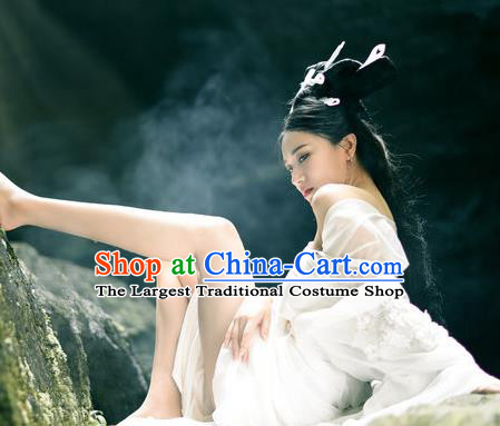 China Ancient Fairy White Dress Clothing Film A Chinese Ghost Story Nie Xiap Qian Garment Costumes