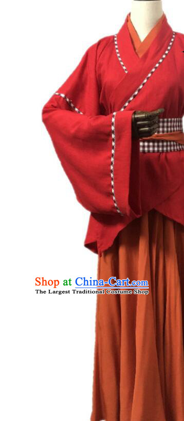 Chinese Film The Kung Fu Cult Master Xiao Zhao Garment Costumes Ancient Swordswoman Red Dress