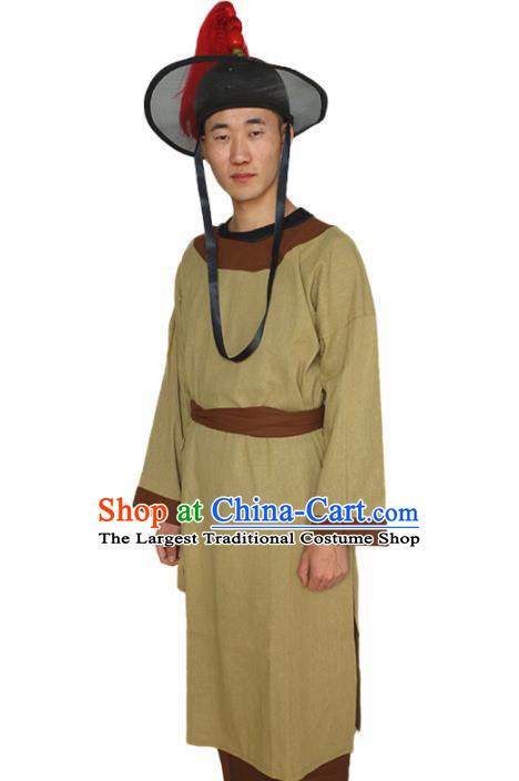 Chinese Water Margin Lin Chong Garment Costumes Ancient Hero Clothing and Hat Complete Set