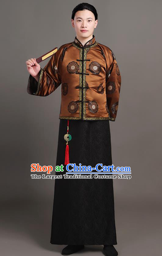 Chinese Traditional Costumes Qing Dynasty Rich Man Garments Ancient Landlord Clothing