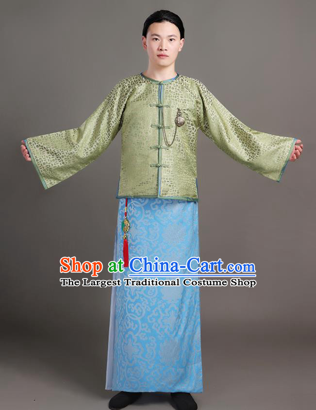 Chinese Qing Dynasty Rich Man Garments Ancient Landlord Clothing Traditional Costumes