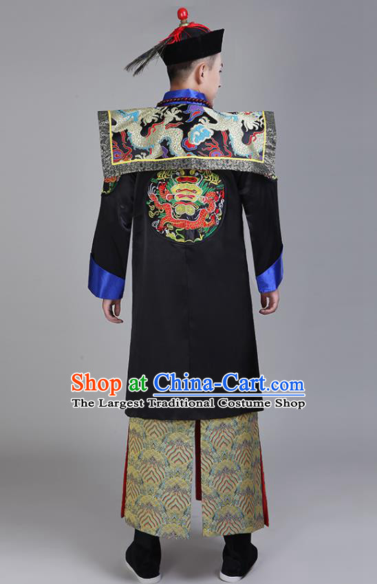 Chinese Ancient Royal Prince Costumes Qing Dynasty Regent Vestment Traditional Official Clothing
