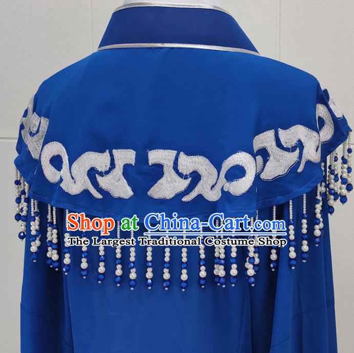 Chinese Shaoxing Opera Diva Clothing Peking Opera Actress Garment Costume Ancient Woman Dark Blue Cape