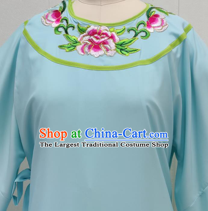 Chinese Shaoxing Opera Young Childe Clothing Peking Opera Xiaosheng Garment Costume Ancient Scholar Blue Robe
